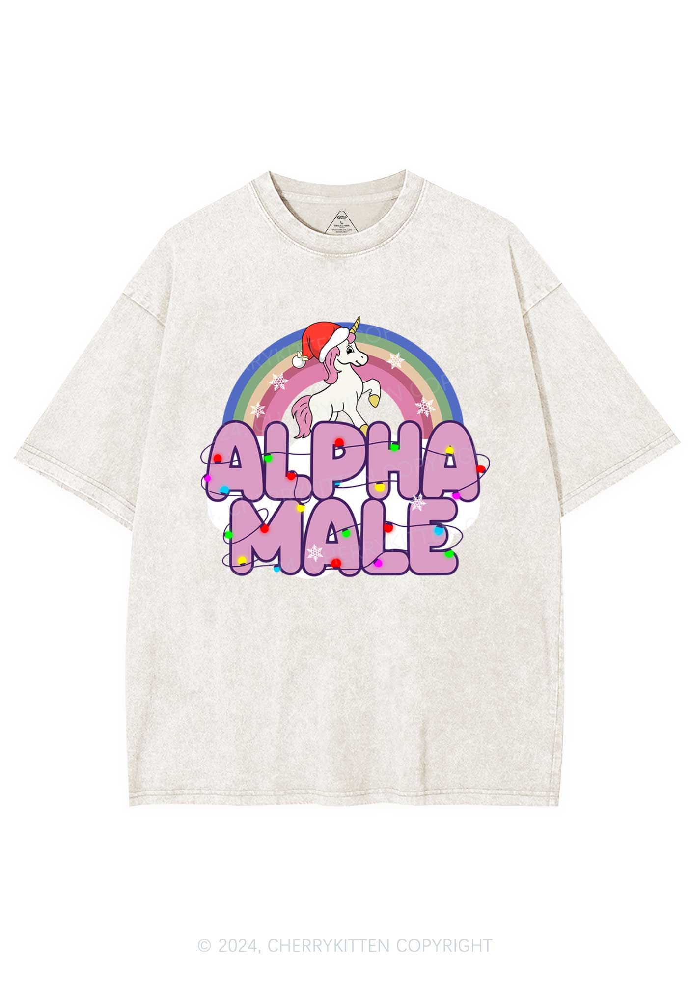 Christmas Alpha Male Y2K Washed Tee Cherrykitten