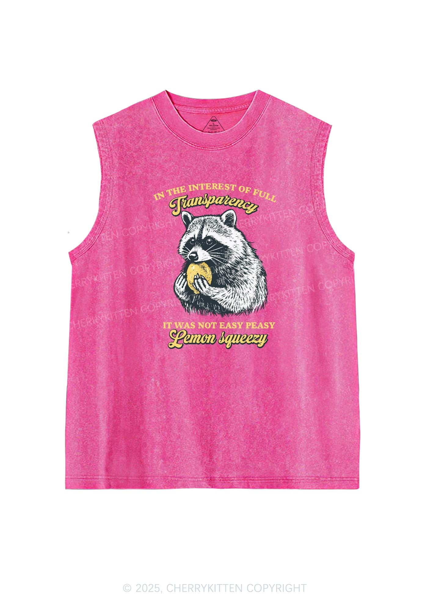 Transparency Lemon Squeezy Y2K Washed Tank Cherrykitten