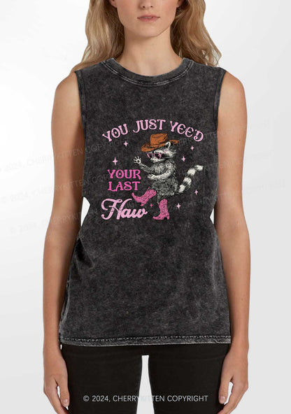 You Just Yeed Raccoon Y2K Washed Tank Cherrykitten