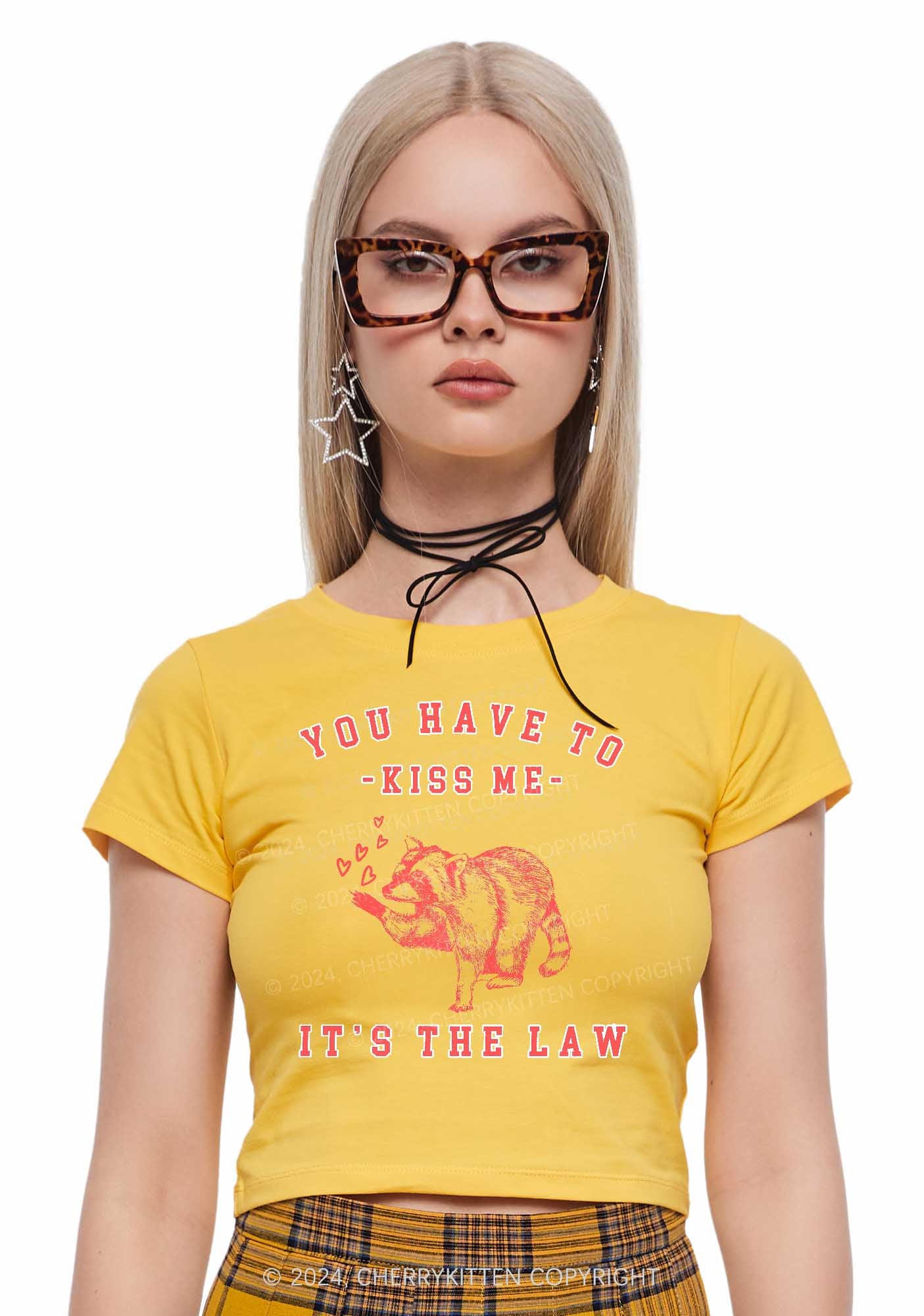 You Have To Kiss Me Y2K Valentine's Day Baby Tee Cherrykitten