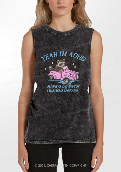 I'm ADHD Y2K Washed Tank Cherrykitten