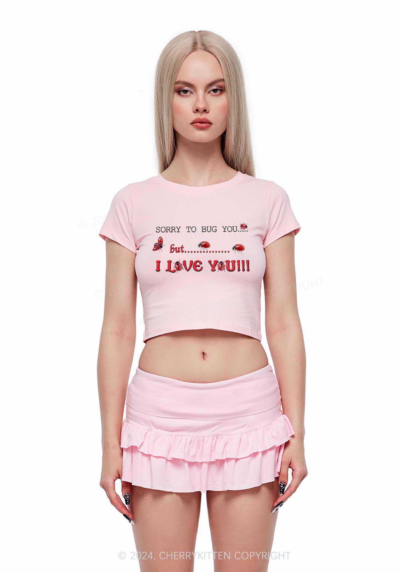 Sorry To Bug You Y2K Baby Tee Cherrykitten