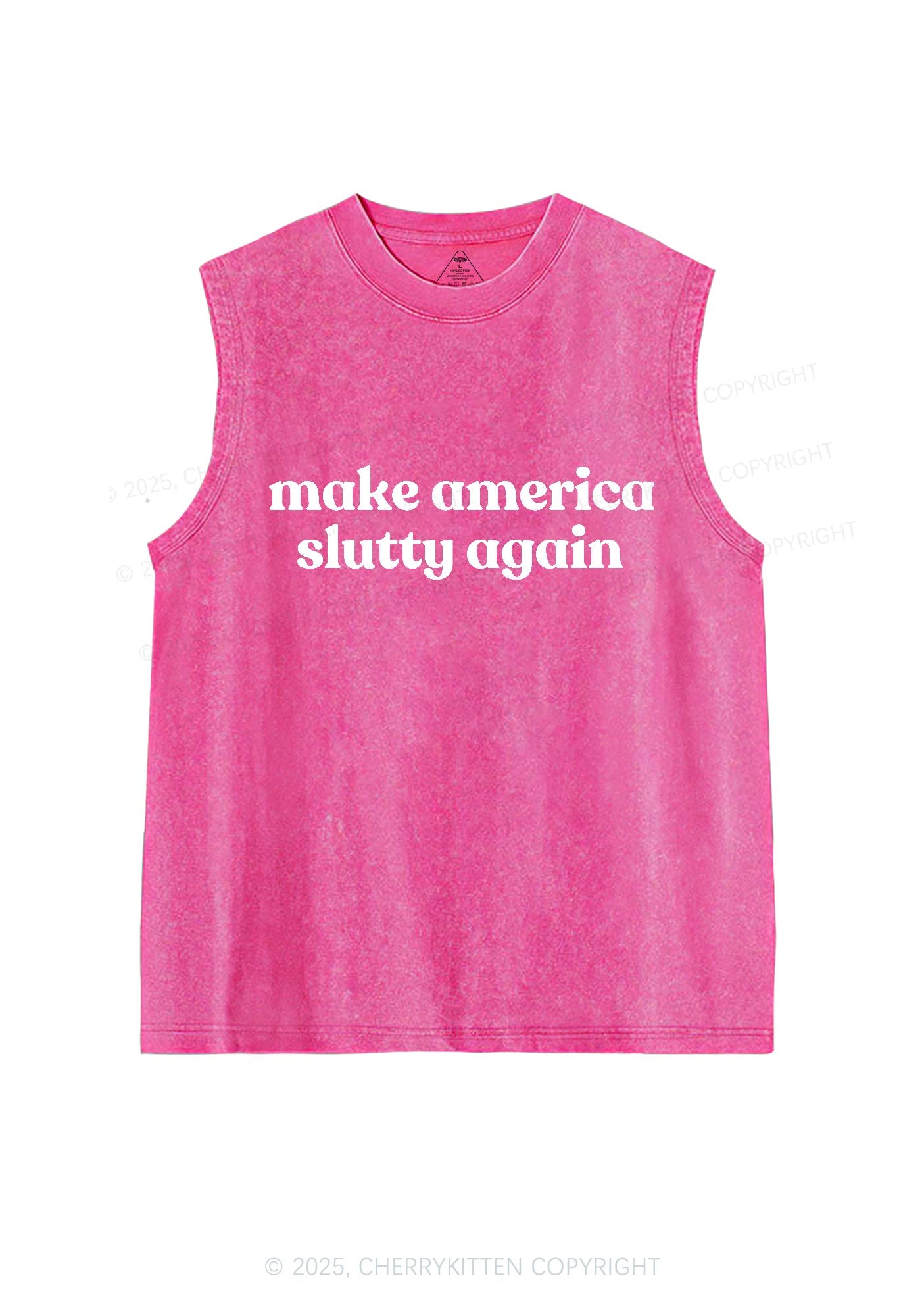 Make America Slxtty Again Y2K Washed Tank Cherrykitten