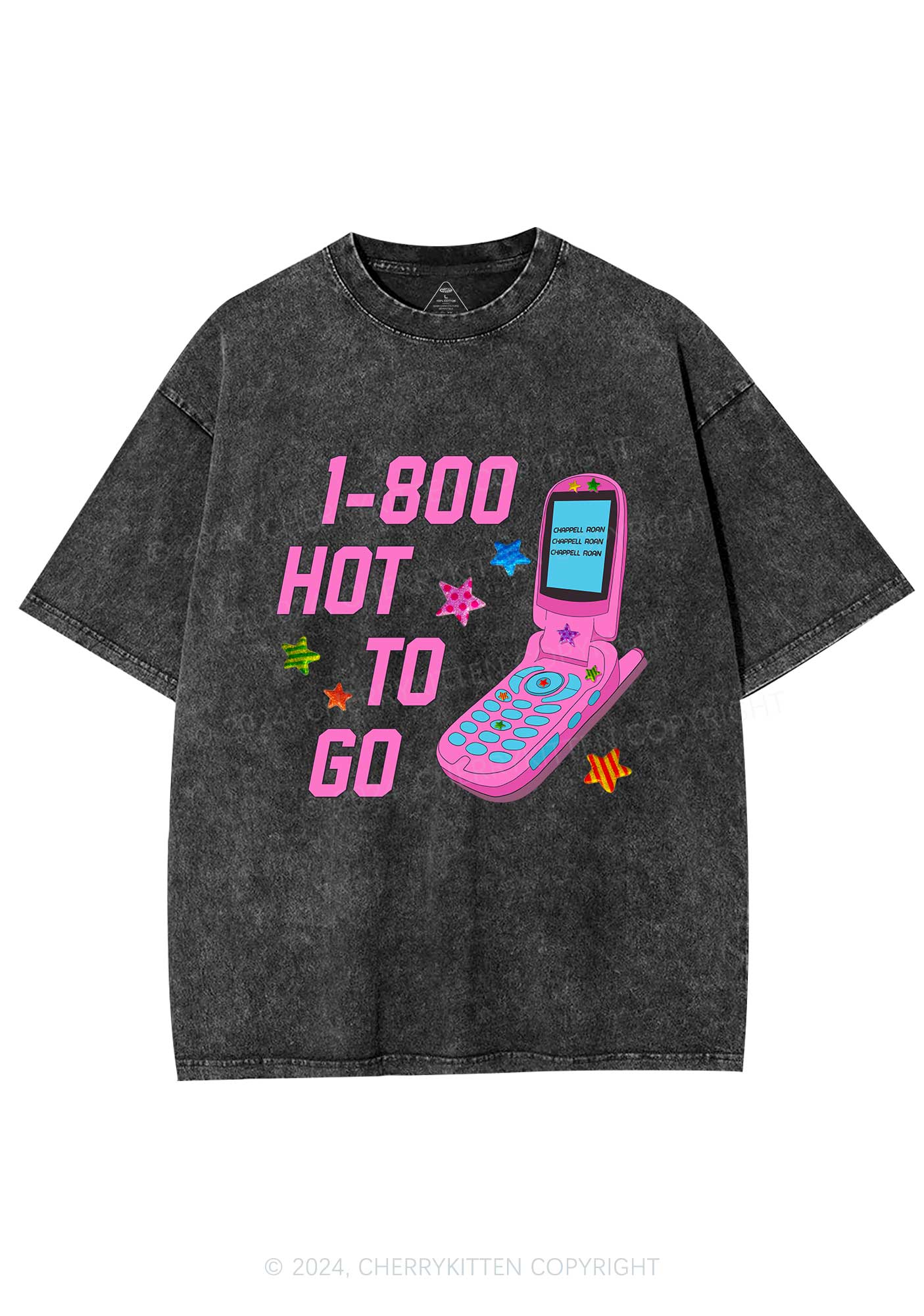 Hot To Go Phone Y2K Washed Tee Cherrykitten