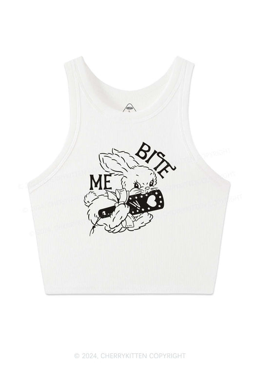 Bite Me Bunny Y2K Crop Tank Top Cherrykitten