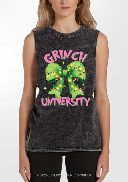 Christmas Green University Y2K Washed Tank Cherrykitten