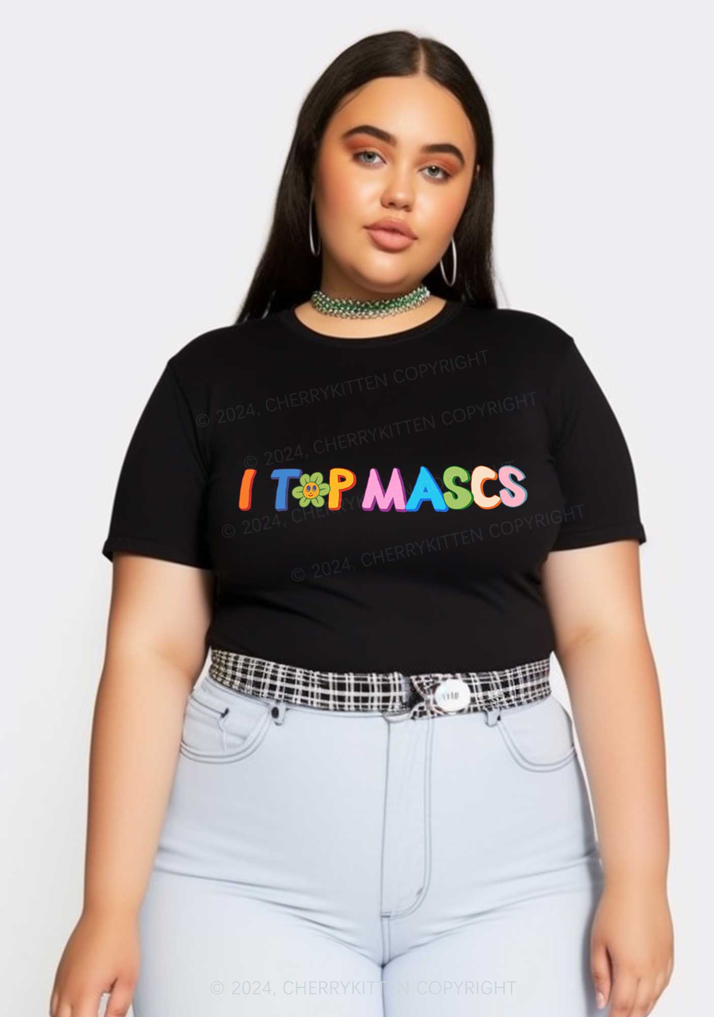 Curvy I Top Mascs Y2K Baby Tee Cherrykitten