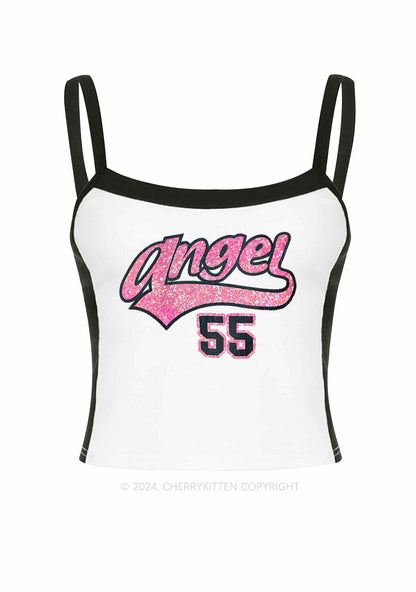 Angel Number Y2K Color Block Crop Cami Top Cherrykitten