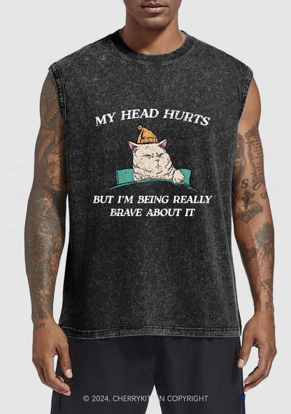 Head Hurts Y2K Washed Tank Cherrykitten