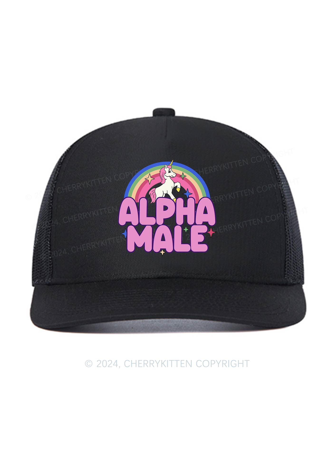 Rainbow Unicorn Alpha Male Y2K Trucker Mesh Hat Cherrykitten