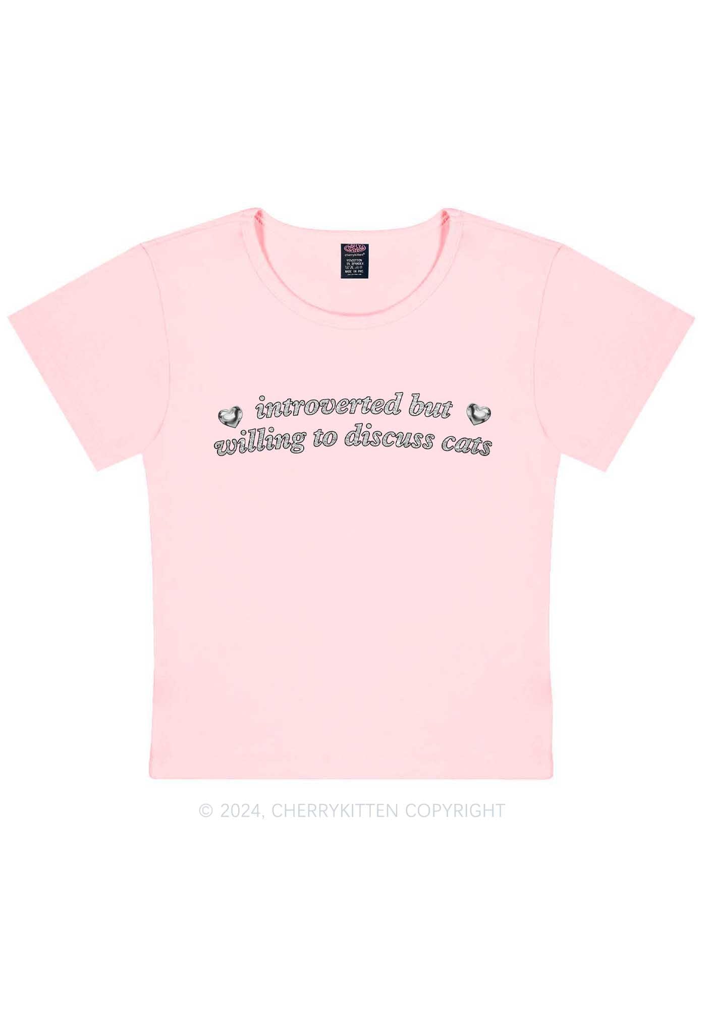 Willing To Discuss Cats Y2K Baby Tee Cherrykitten