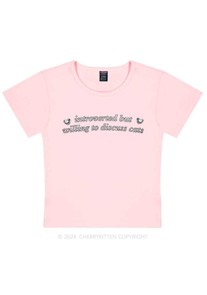 Willing To Discuss Cats Y2K Baby Tee Cherrykitten