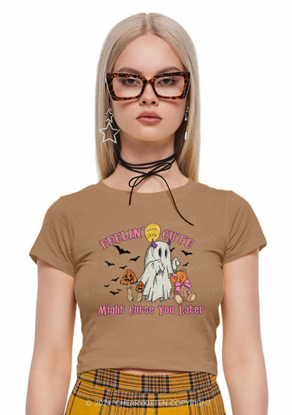 Halloween Feelin Cute Y2K Baby Tee Cherrykitten