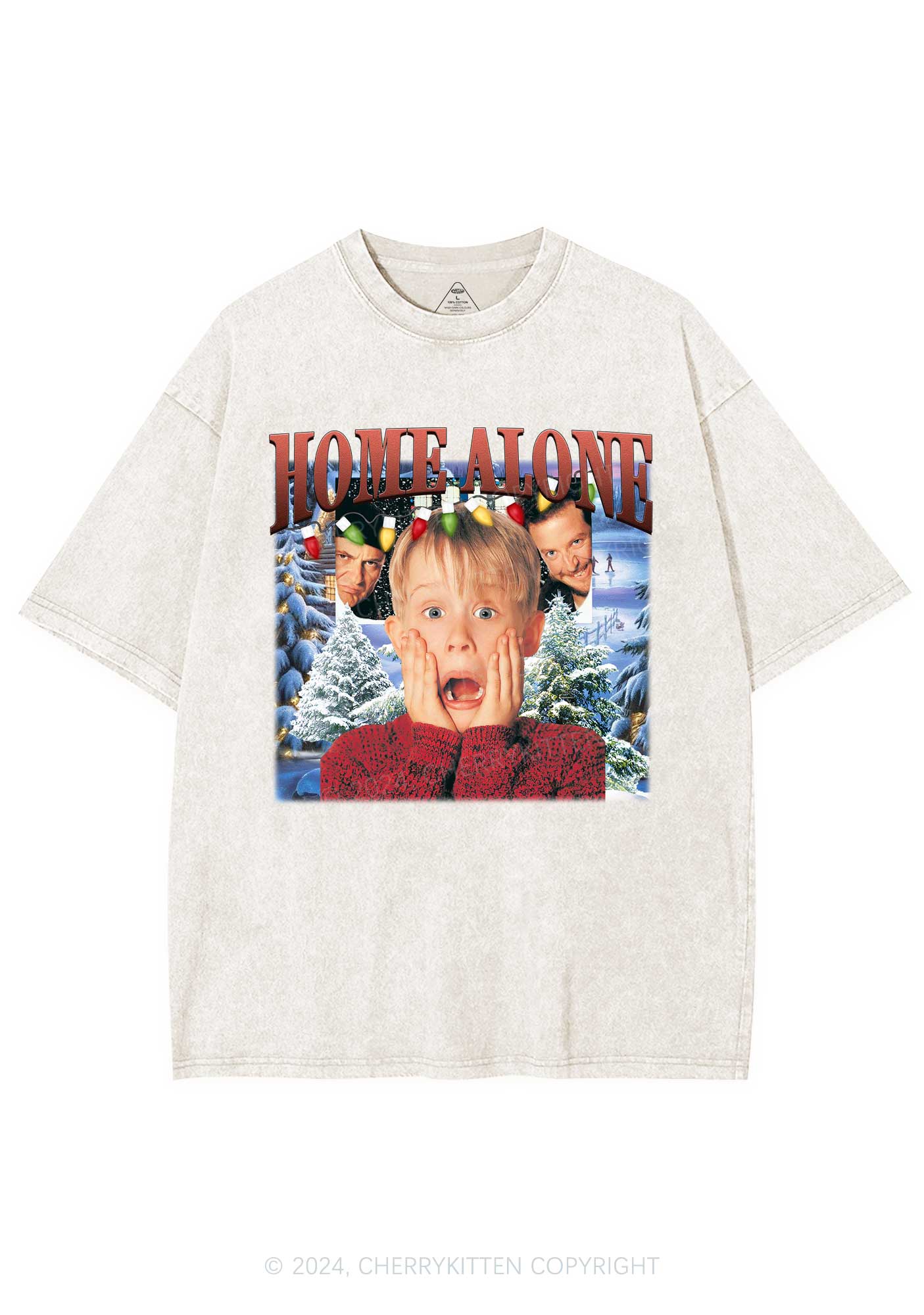 Christmas Home Alone Boy Y2K Washed Tee Cherrykitten