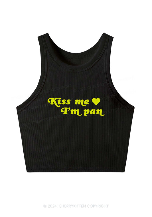 Kiss Me I?¡¥m Pan Y2K Crop Tank Top Cherrykitten