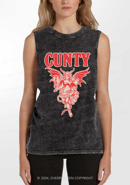 Cunty Satan Y2K Washed Tank Cherrykitten