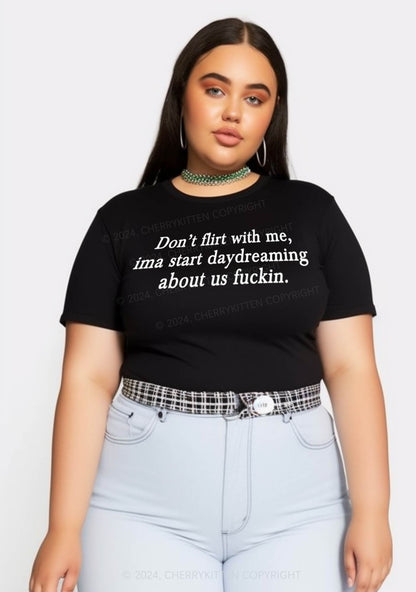 Curvy Don't Flirt With Me Y2K Baby Tee Cherrykitten