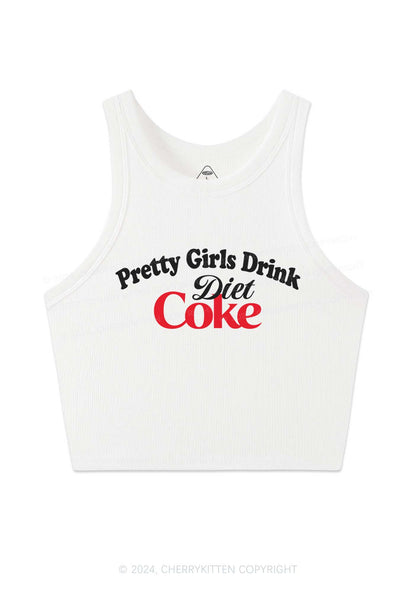 Pretty Girls Drink Diet Coke Y2K Crop Tank Top Cherrykitten