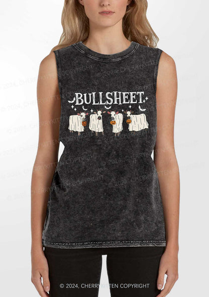 Halloween Bull Sheet Y2K Washed Tank Cherrykitten