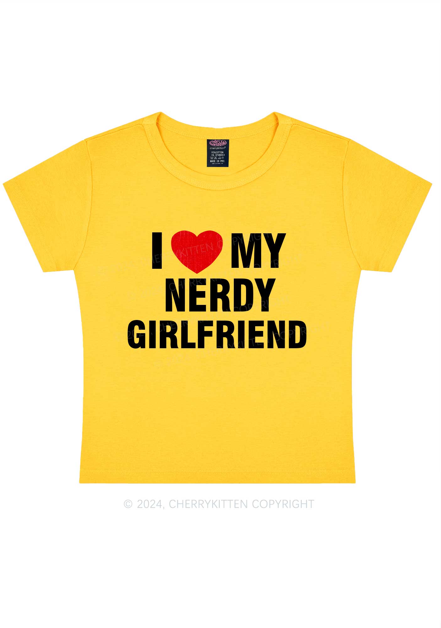 Love My Nerdy Girlfriend Y2K Valentine's Day Baby Tee Cherrykitten