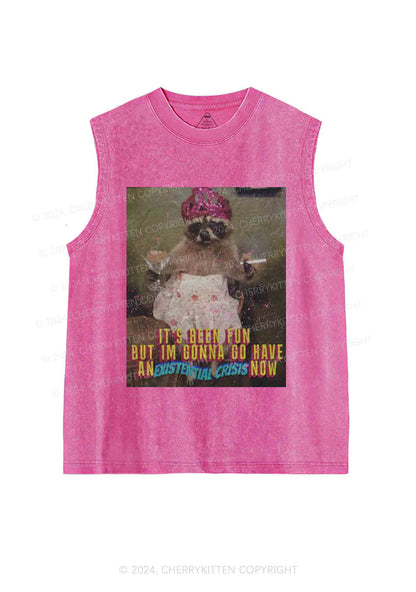 Raccoon Existential Crisis Y2K Washed Tank Cherrykitten