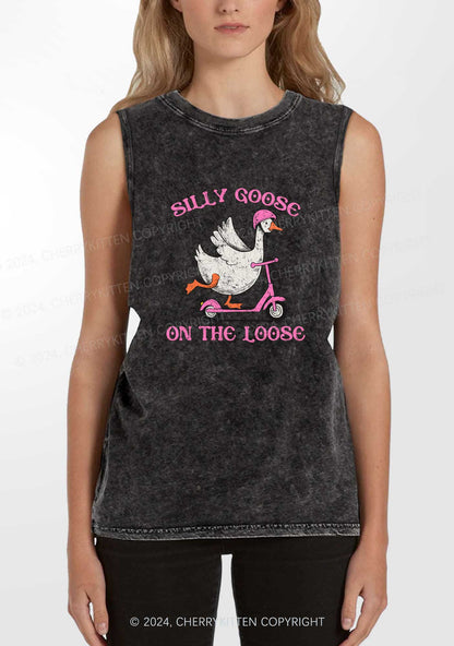 Silly Goose On the Loose Y2K Washed Tank Cherrykitten