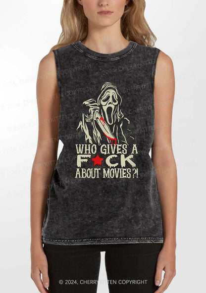 Halloween Fxxk Movies Y2K Washed Tank Cherrykitten