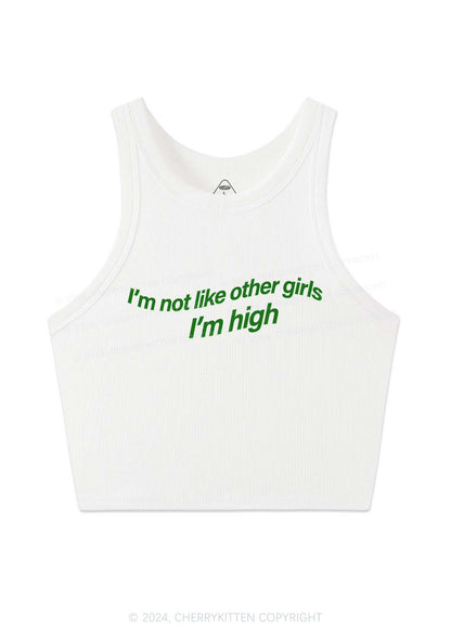 Im High Girl Y2K Crop Tank Top Cherrykitten