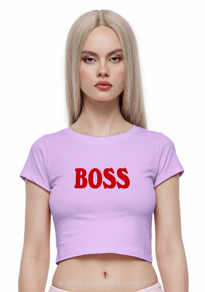 Boss Bixxh Two Sides Y2K Baby Tee Cherrykitten