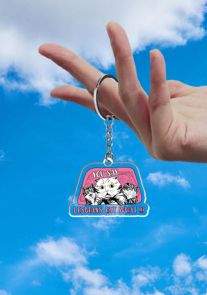 You Say Lesbians Eat What 1Pc Y2K Keychain Cherrykitten