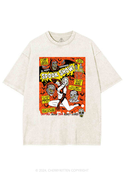 Halloween Blonde Spook Show Y2K Washed Tee Cherrykitten