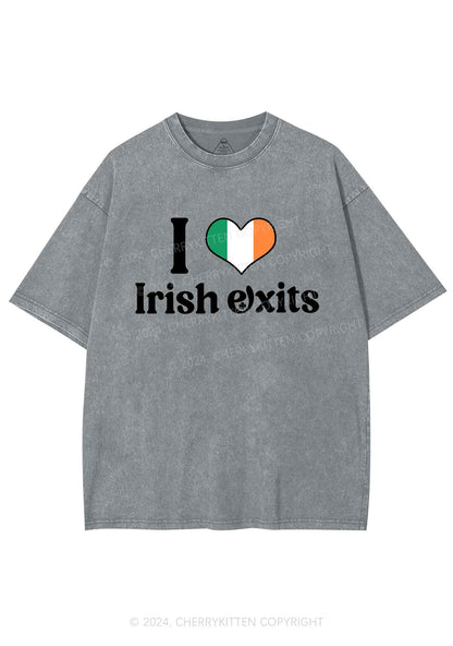 I Love Irish Exits St Patricks Y2K Washed Tee Cherrykitten