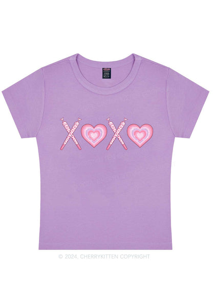 XOXO Heart Y2K Valentine's Day Baby Tee Cherrykitten