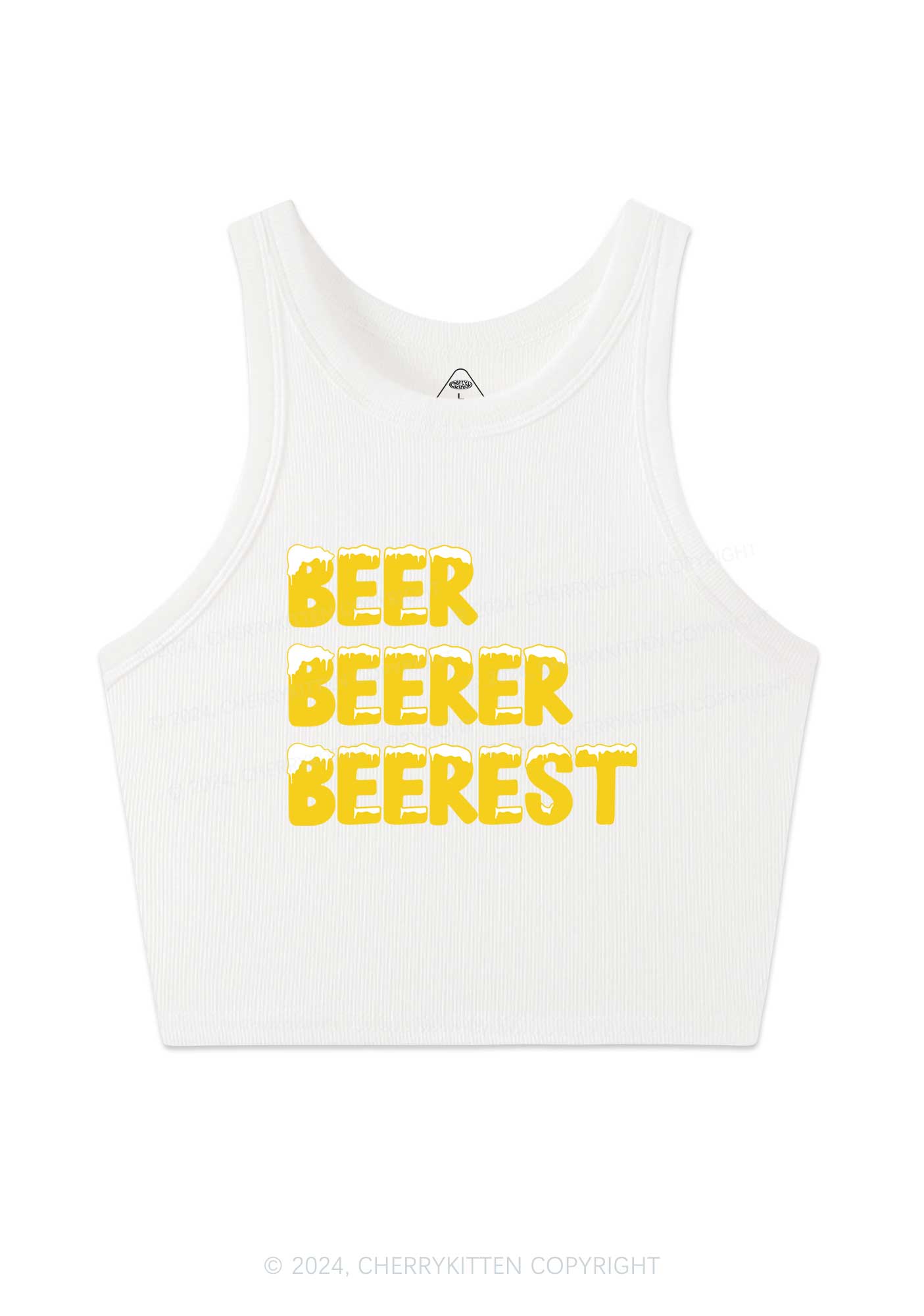 Beer Beerer Beerest Y2K Crop Tank Top Cherrykitten