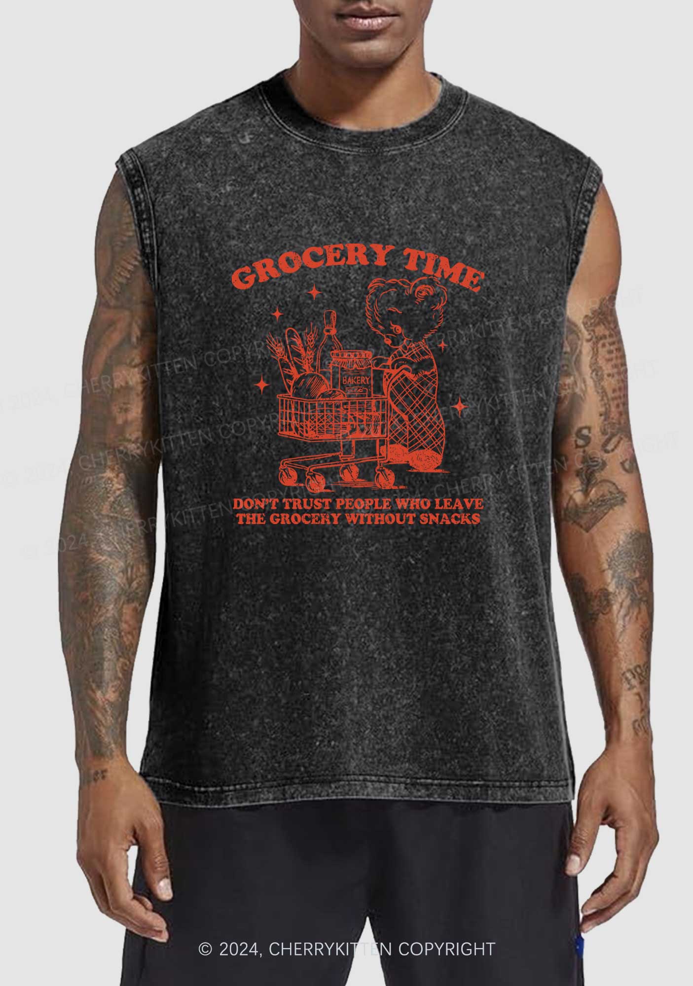 Grocery Time Y2K Washed Tank Cherrykitten