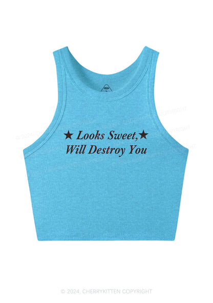 Sweet Destroy You Y2K Crop Tank Top Cherrykitten