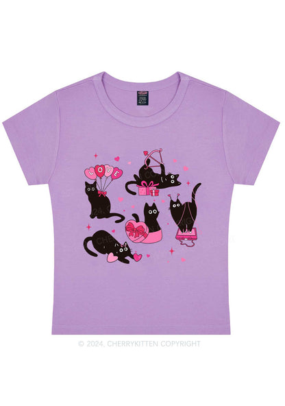 Black Kitten Y2K Valentine's Day Baby Tee Cherrykitten