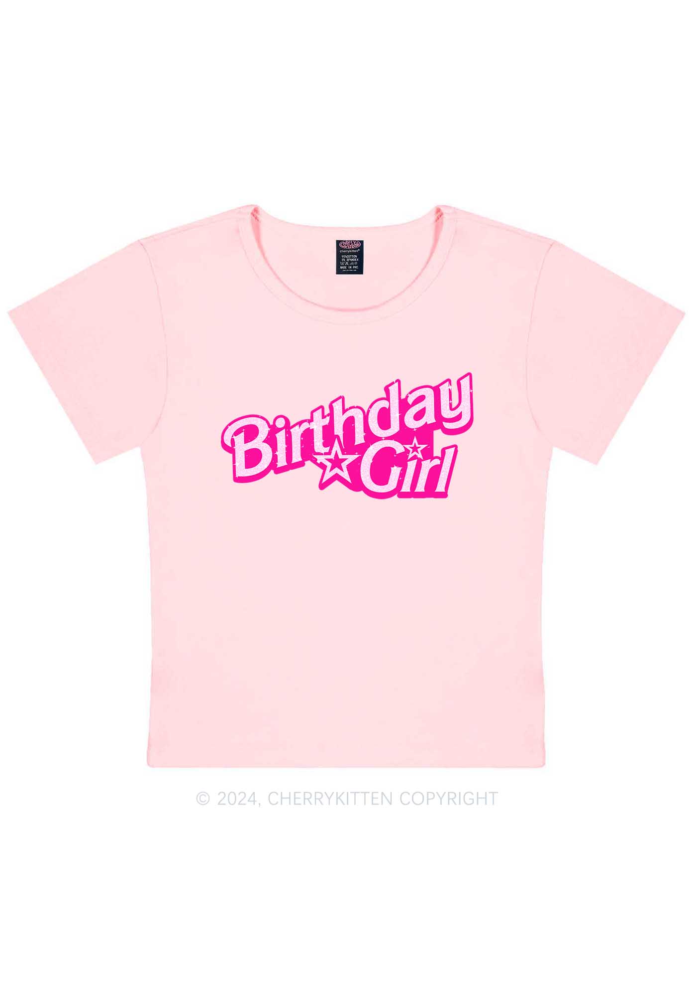 Barb Birthday Girl Y2K Baby Tee Cherrykitten