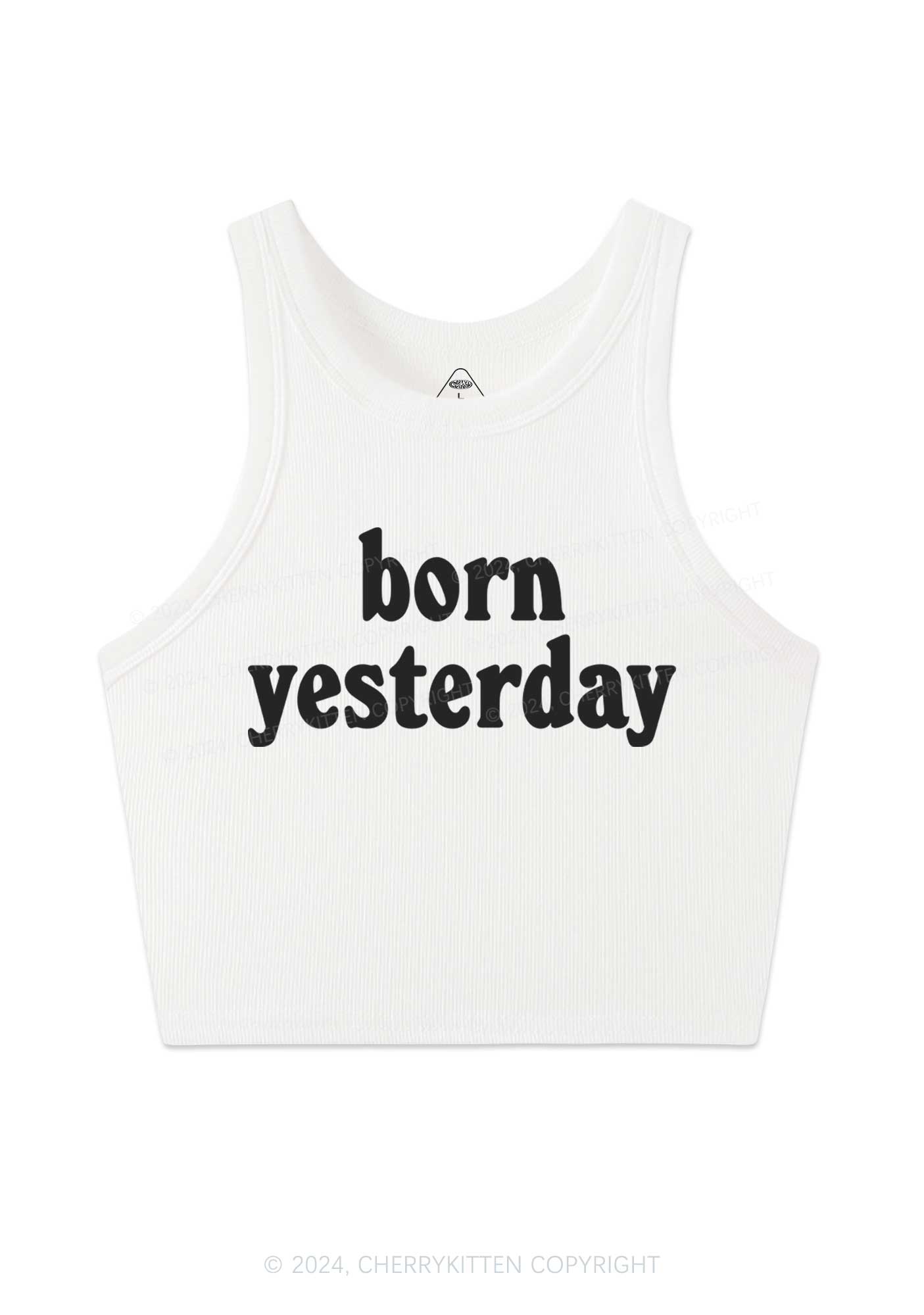 Born Yesterday Y2K Crop Tank Top Cherrykitten