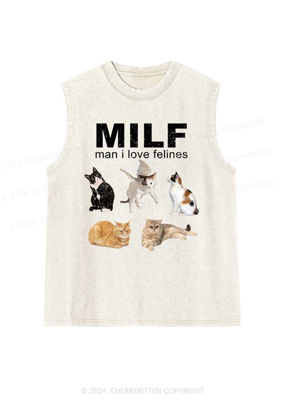 Mxxf Felines Y2K Washed Tank Cherrykitten