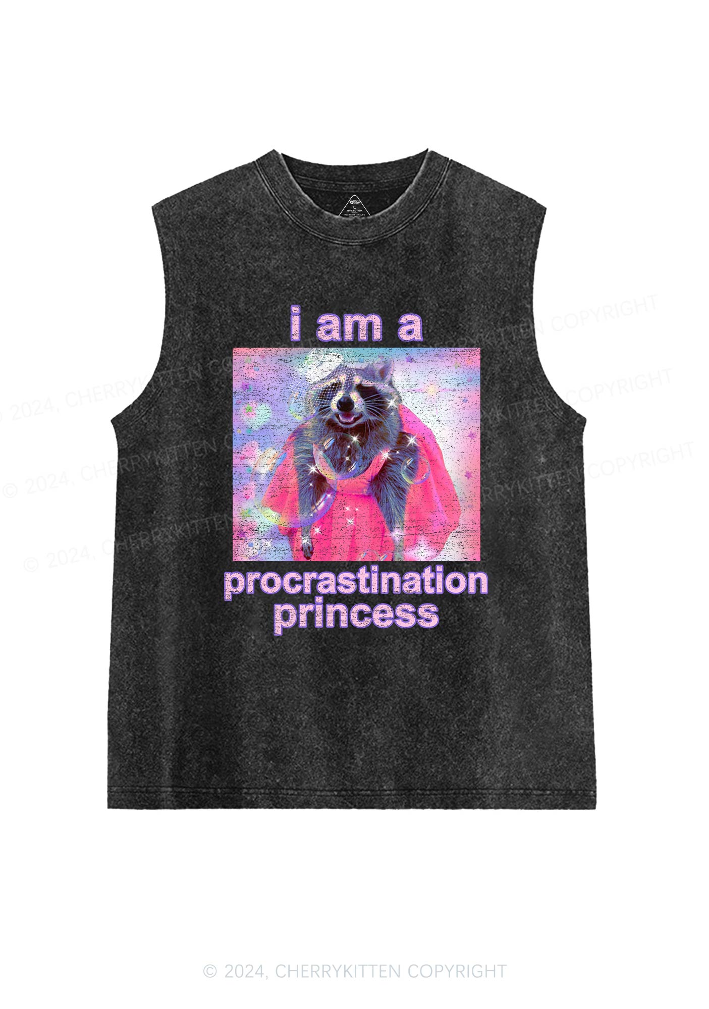 Procrastination Princess Y2K Washed Tank Cherrykitten