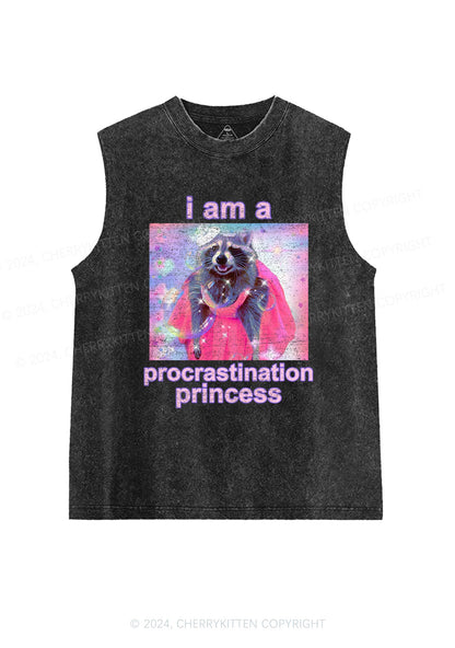 Procrastination Princess Y2K Washed Tank Cherrykitten