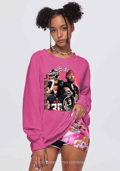 Red Jessie Y2K Super Bowl Washed Sweatshirts Cherrykitten