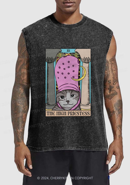 The High Priestess Y2K Washed Tank Cherrykitten