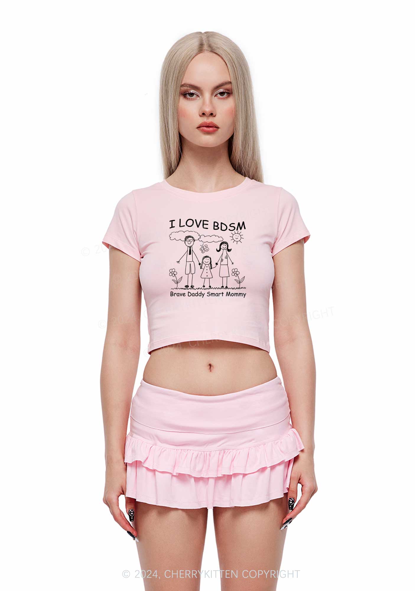 I Love BDSM Y2K Baby Tee Cherrykitten