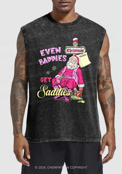 Christmas Baddies Santa Y2K Washed Tank Cherrykitten