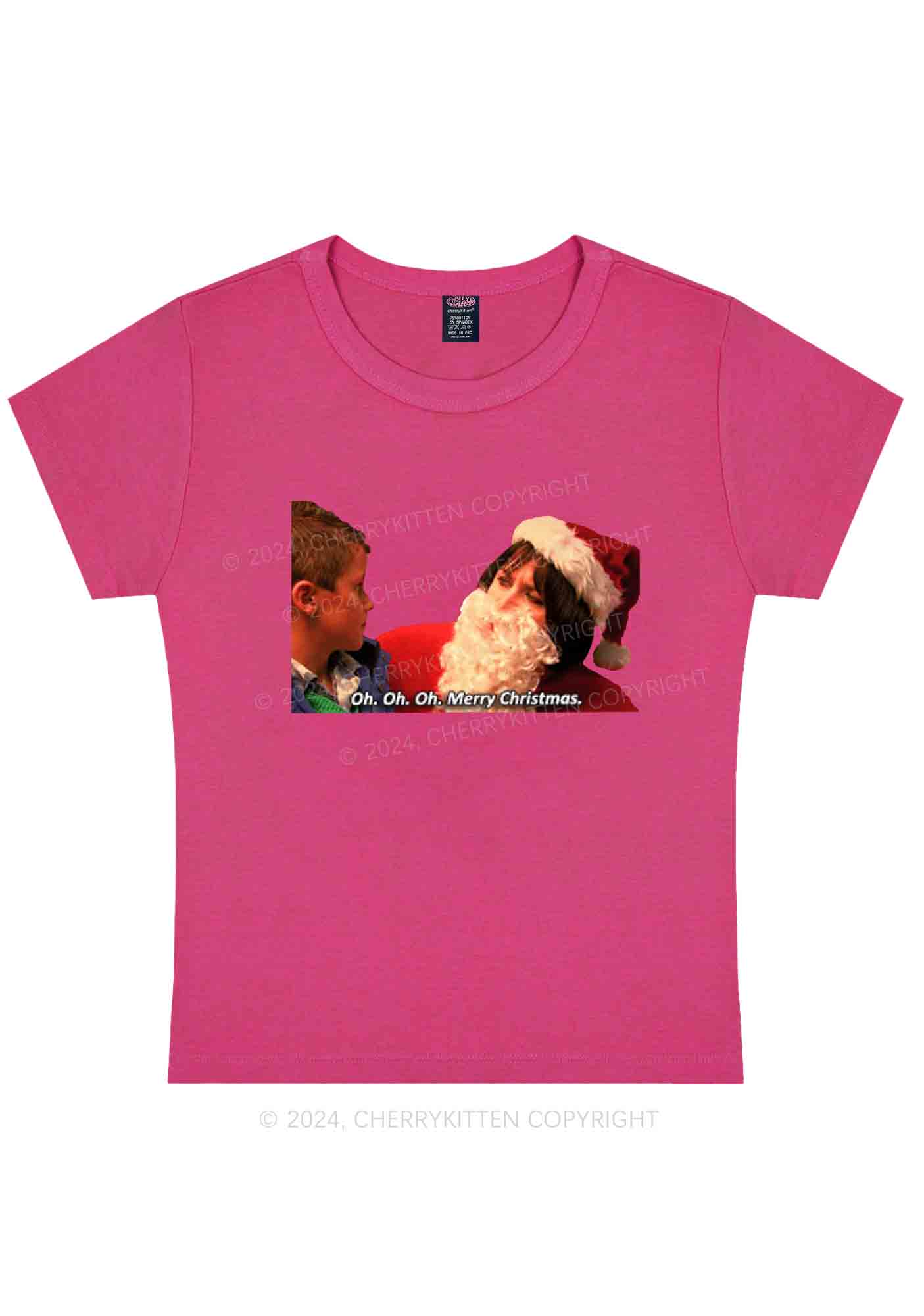 Oh Merry Christmas Y2K Baby Tee Cherrykitten