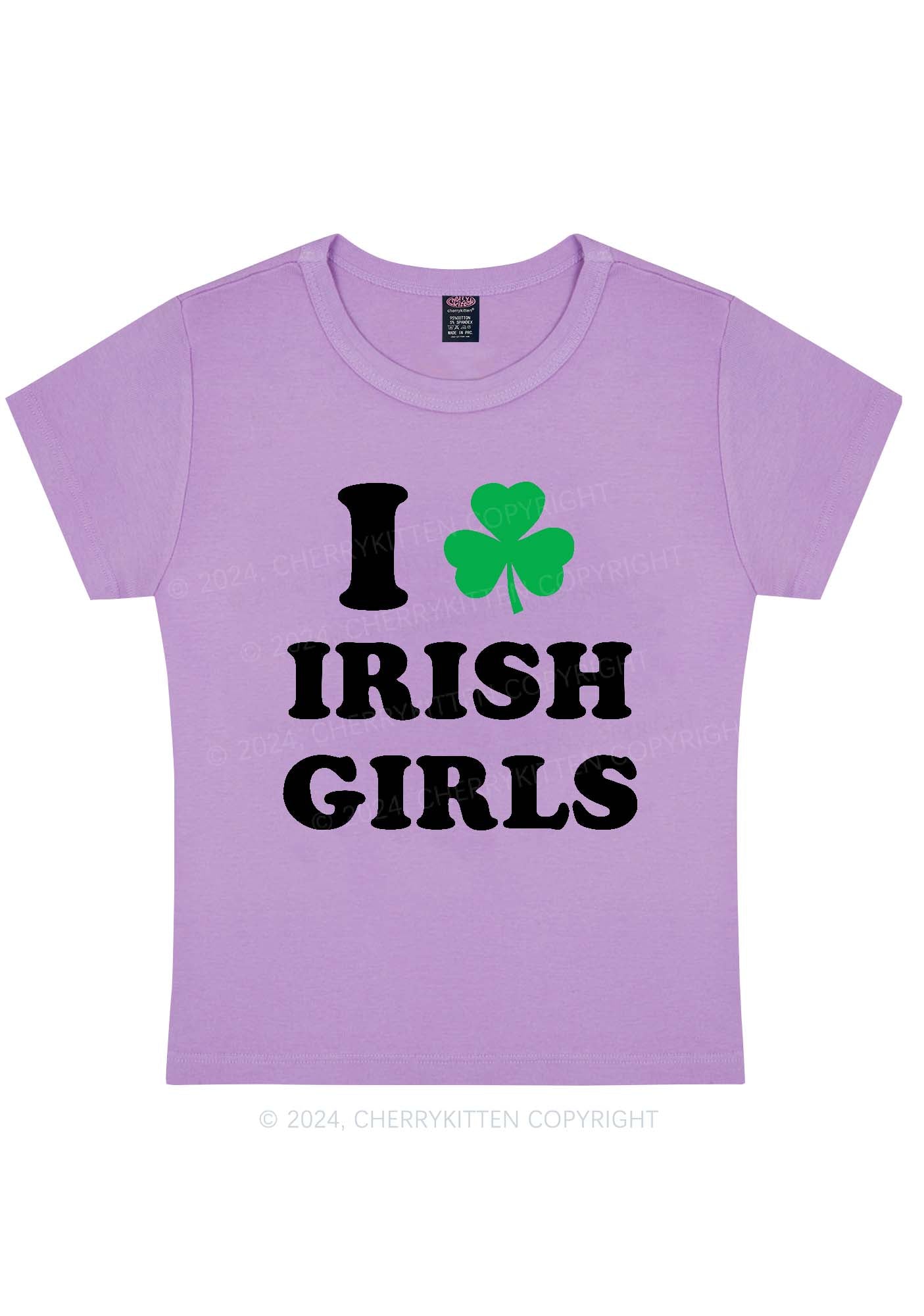 Irish Girls St Patricks Y2K Baby Tee Cherrykitten