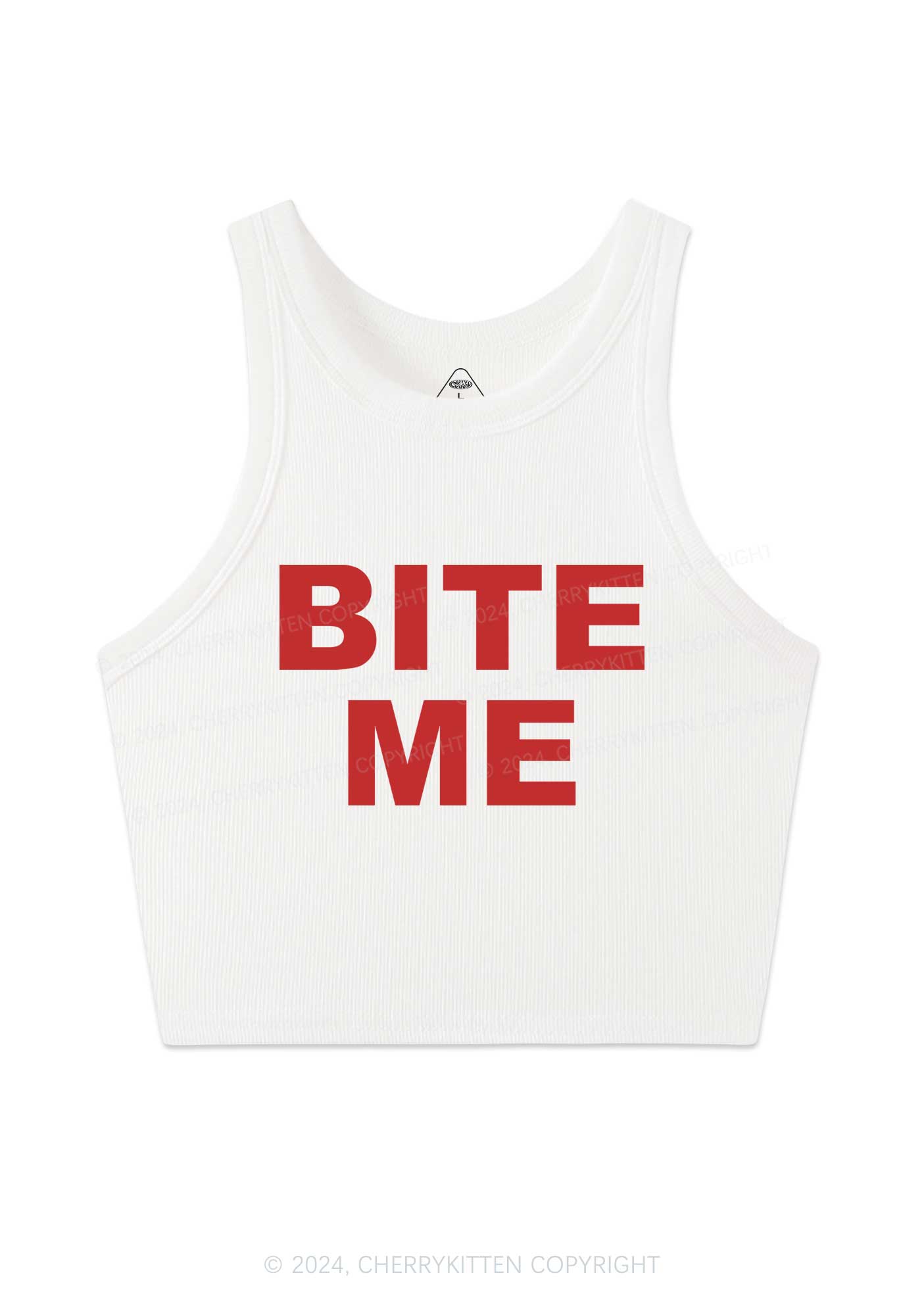 Bite Me Y2K Crop Tank Top Cherrykitten