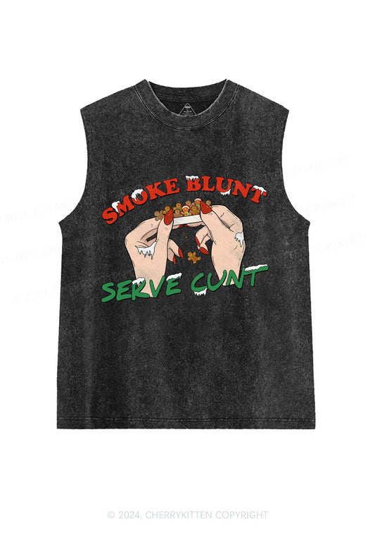 Christmas Smoke Blunt Y2K Washed Tank Cherrykitten